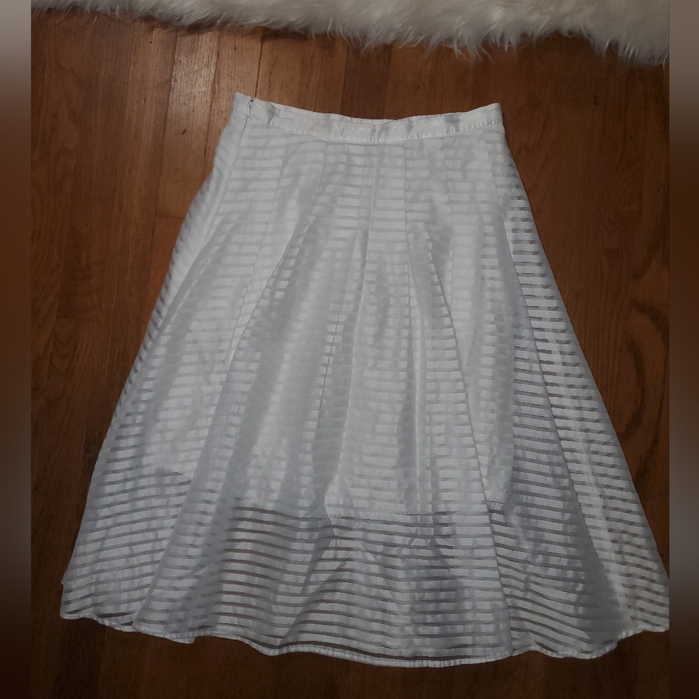 Leifsdottir By Anthrpologie White Striped Skirt - Picture 11 of 11